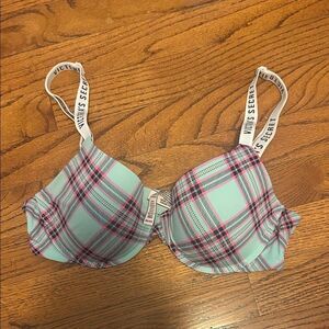 Victoria's Secret Pastel Plaid Bra 34C    A